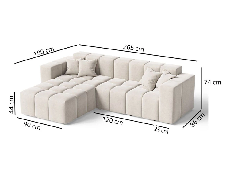 Ecksofa L-Form Links Moderne Ecksofa Loopo Beige