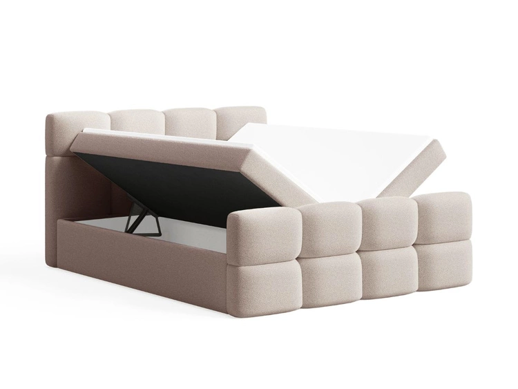 Boxspringbett mit Bettkasten 160x200 Rivon Beige