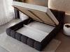 Polsterbett mit Bettkasten und Lattenrost 200x200 Modo aus Bouclé-Stoff Schwarz