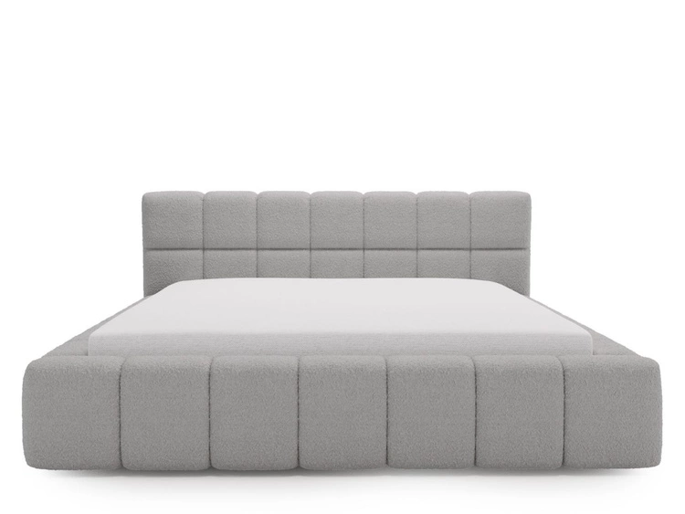 Polsterbett mit Bettkasten und Lattenrost 140x200 Alicante Boucle Grau