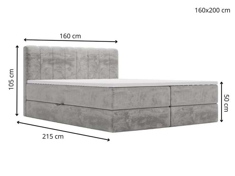 Boxspringbett mit Bettkasten 160x200 Forte Beige