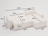 Ecksofa L-Form mit Links Schlaffunktion und Bettkasten Portland Creme