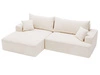 Ecksofa L-Form Links mit Schlaffunktion und Bettkasten California Creme