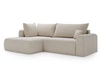 Ecksofa L-Form mit Schlaffunktion und Bettkasten Savana Bis Hellbeige