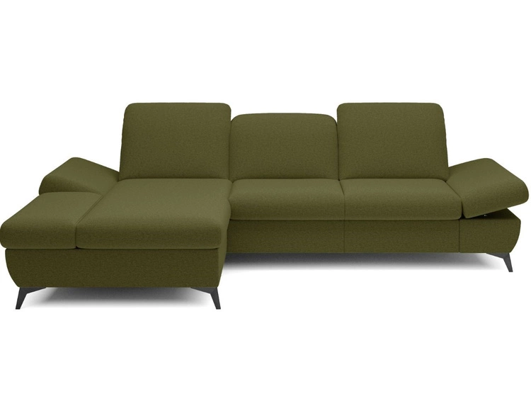 Ecksofa L-Form Links mit Schlaffunktion und Bettkasten Hannover Dunkelgrün