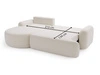 Ecksofa L-Form Rechts mit Schlaffunktion und Bettkasten Aurio Creme