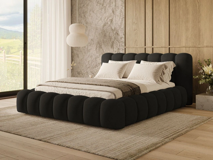 Polsterbett mit Bettkasten und Lattenrost 160x200 Averia Schwarz