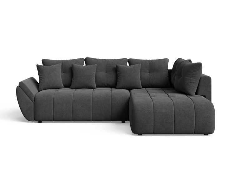 Ecksofa L-Form mit Schlaffunktion und Bettkasten Genoa Anthrazit