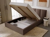 Polsterbett mit Bettkasten und Lattenrost 140x200 Lizbona  Braun