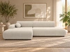 Ecksofa L-Form mit Schlaffunktion und Bettkasten Lisso Links Beige