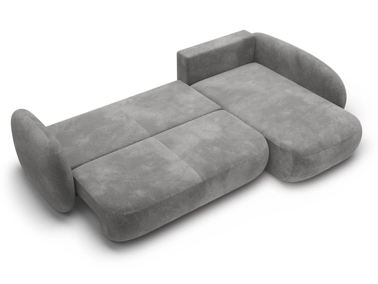 Ecksofa mit Schlaffunktion und Bettkasten Rechts Carino Grau
