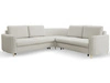 Ecksofa L-Form Links mit Schlaffunktion und Bettkasten Limon Hellgrau