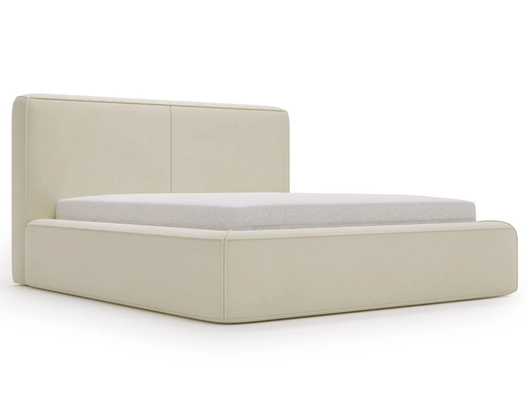 Polsterbett mit Bettkasten und Lattenrost 140x200 Amaro Beige