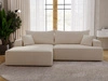 Ecksofa L-Form Links mit Schlaffunktion und Bettkasten California Beige