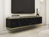 TV-Lowboard Hänge mit Türen 135 cm Diolo Schwarzer Marmor mit glatter Front