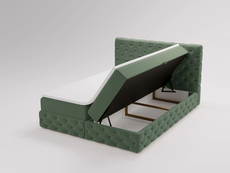 Boxspringbett mit Bettkasten 160x200 Canolo Grün