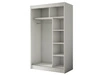 Schiebetürenschrank mit Lamellen 120 cm Loreto Weiß