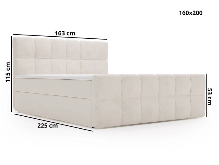 Boxspringbett mit Bettkasten 160x200 Alicante Schwarz