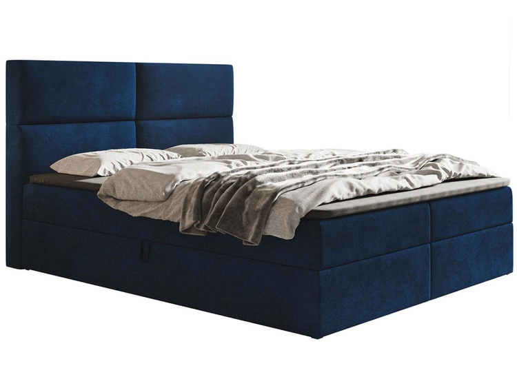 Boxspringbett mit Bettkasten 180x200 Hera Dunkelblau