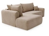 Ecksofa L-Form mit Schlaffunktion und Bettkasten Savana Bis Dunkelbeige