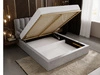 Polsterbett mit Bettkasten und Lattenrost 140x200 Roma Hellgrau