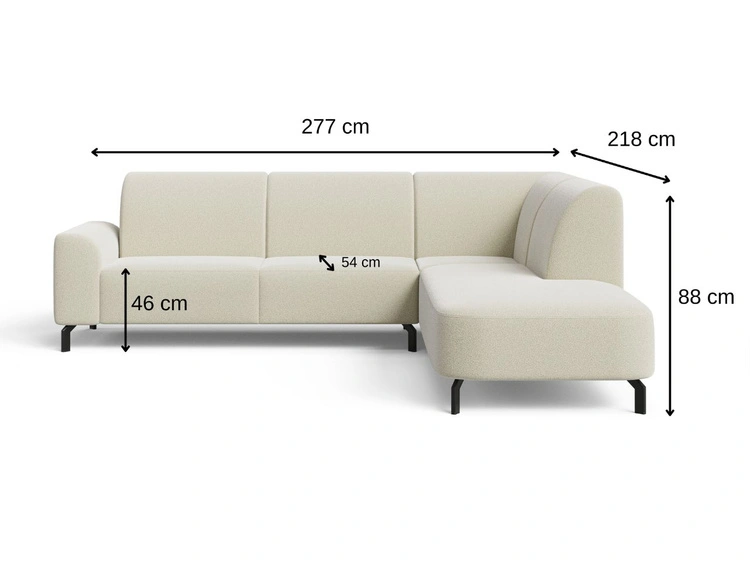 Ecksofa L-Form Links Regento Bouclé-Stoff Weiß
