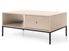 Couchtisch mit Stauraum und Schwarz Metallbeine Amor Beige