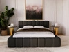 Polsterbett mit Bettkasten und Lattenrost 140x200 Alicante Boucle Schwarz