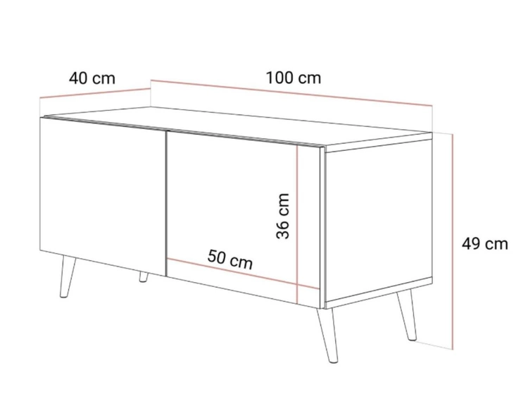 TV-Lowboard mit Türen auf Silbernen Metallbeinen 100 cm Nodoo Kaschmir