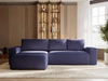 Ecksofa L-Form Links mit Schlaffunktion und Bettkasten Tazones Dunkelblau