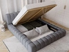 Polsterbett mit Bettkasten und Lattenrost 140x200 Italia Dunkelgrau