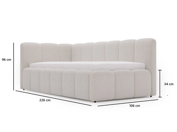Jugendbett Einzelbett mit Bettkasten und Lattenrost 90x200 Cloud One Grau
