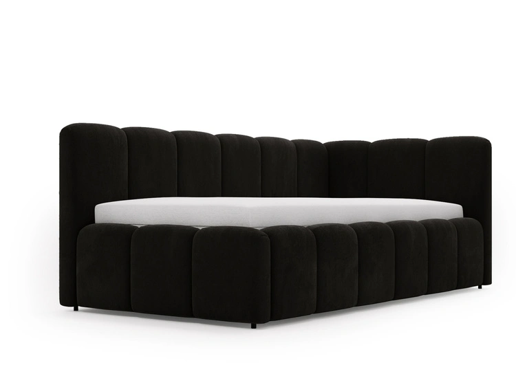 Jugendbett Einzelbett mit Bettkasten und Lattenrost 90x200 Cloud One Schwarz
