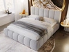 Polsterbett mit Bettkasten und Lattenrost 180x200 Cloud Bouclé-Stoff Hellgrau