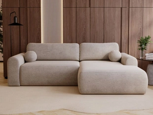 Ecksofa L-Form mit Schlaffunktion und Bettkasten Savana Rechts Beige