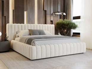 Polsterbett mit Bettkasten und Lattenrost 160x200 Bliss Beige