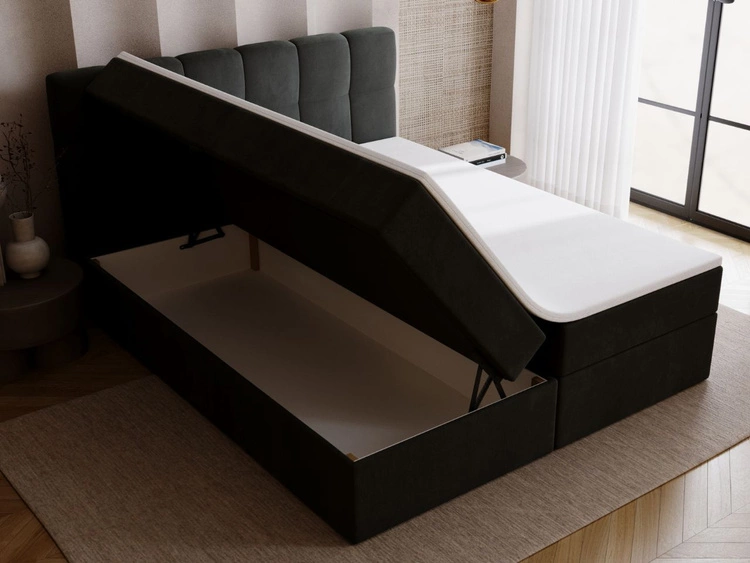 Boxspringbett mit Bettkasten 200x200 Maison Dunkelgrau