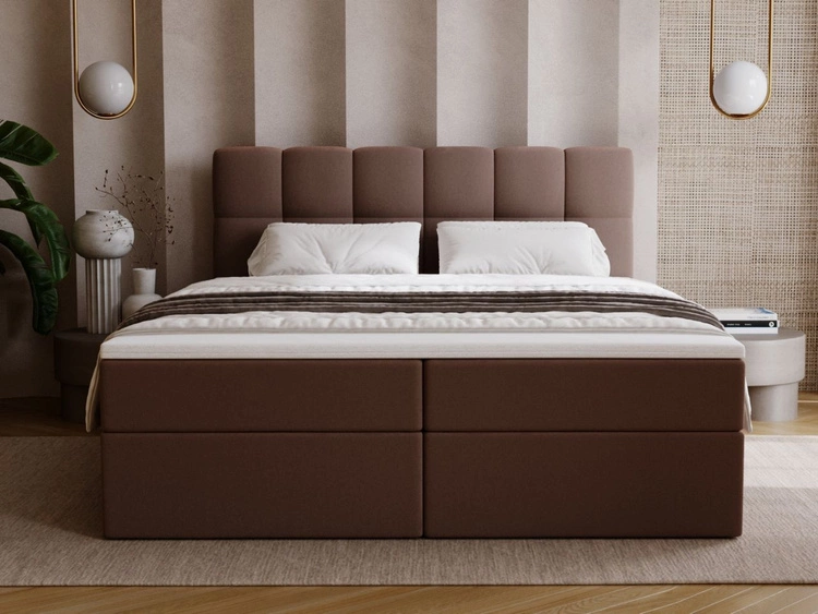 Boxspringbett mit Bettkasten 140x200 Maison Braun