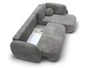Ecksofa mit Schlaffunktion und Bettkasten Rechts Carino Grau