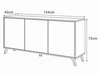 Dreitürige Kommode 154 cm im Loft-Stil mit schwarzen Beinen – Vivance, Schwarz matt & Eiche Artisan