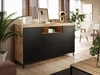 Wohnzimmer-Set im Loft-Stil Asumi Schwarz und Eiche Wotan