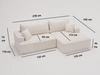 Ecksofa L-Form Rechts mit Schlaffunktion und Bettkasten California Beige