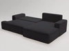 Ecksofa L-Form Rechts mit Schlaffunktion und Bettkasten California Schwarz