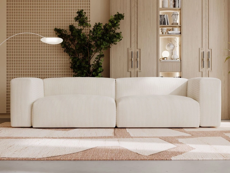 Sofa Moderne Cord Sofa für Wohnzimmer Landi Beige