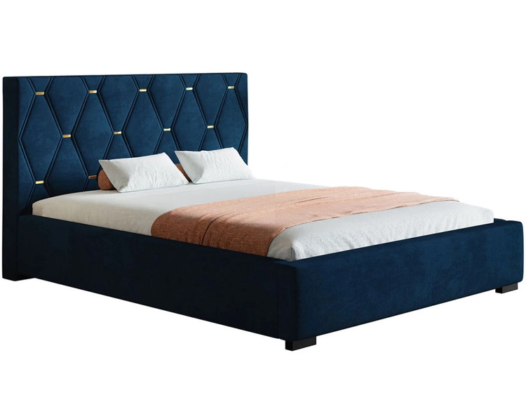 Polsterbett mit Bettkasten und Lattenrost 180x200 Tasso Dunkelblau