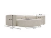 Ecksofa L-Form Rechts Moderne Cord Ecksofa Landi Grau