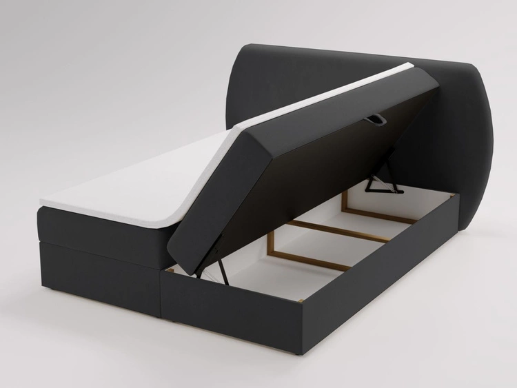 Boxspringbett mit Bettkasten 120x200 Bogota Schwarz