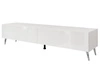 TV-Lowboard mit Türen auf Silbernen Metallbeinen 175 cm mit LED-Beleuchtung Sorelle Weiß Hochglanz