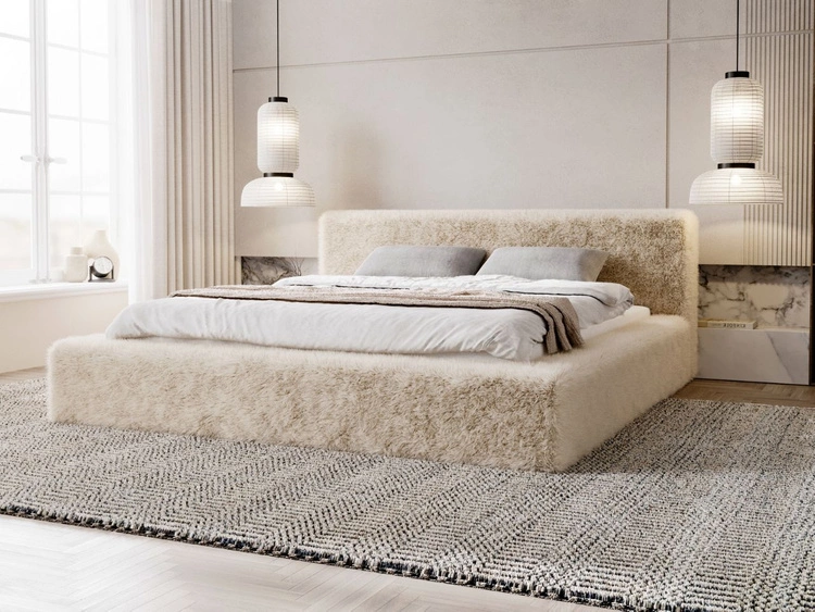 Polsterbett mit Bettkasten und Lattenrost 140x200 Enjoy Beige