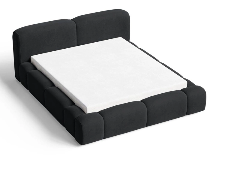 Polsterbett mit Bettkasten und Lattenrost 180x200 Aubi Schwarz